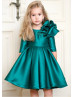 Emerald Green Mikado Flower Girl Dress
